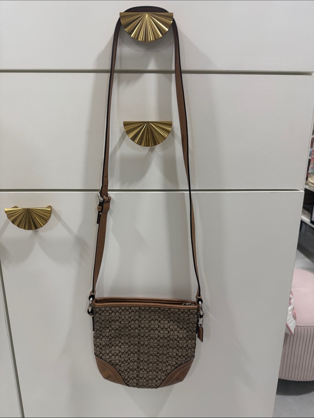 Coach Brown Logo-Pattern Crossbody Bag